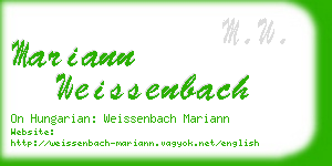 mariann weissenbach business card